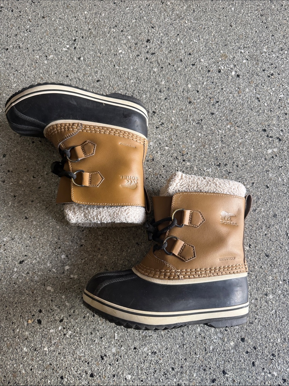 Sorel Kids Tan & Black Insulated Snow Boots